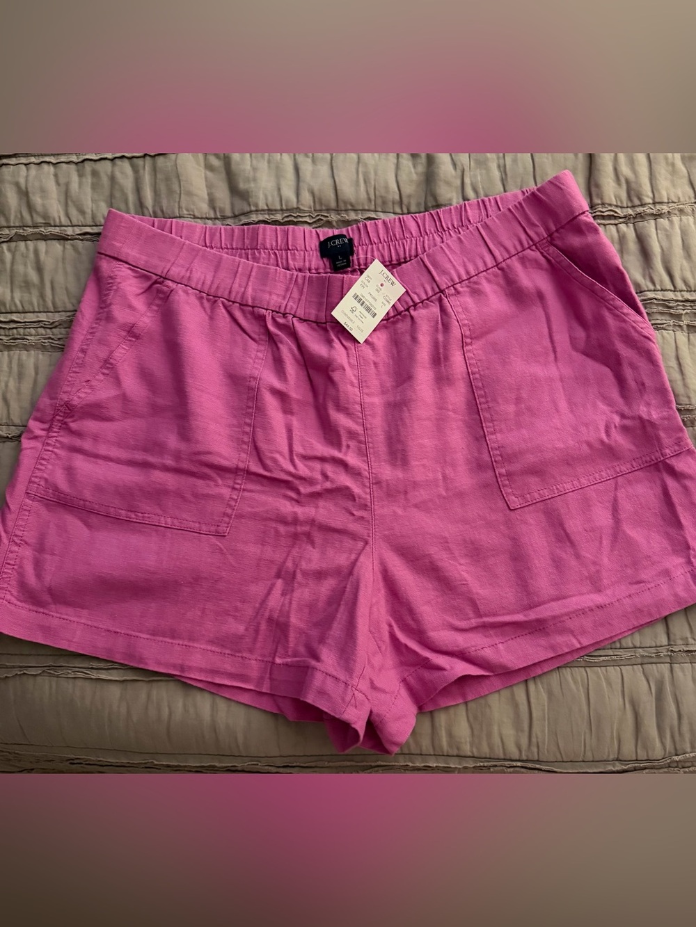 NWT J Crew Women Linen Blend Shorts, size Large